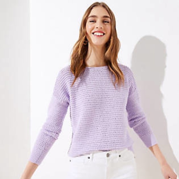 LOFT Sweaters - Like New! LOFT Lavender Stitchy Sweater